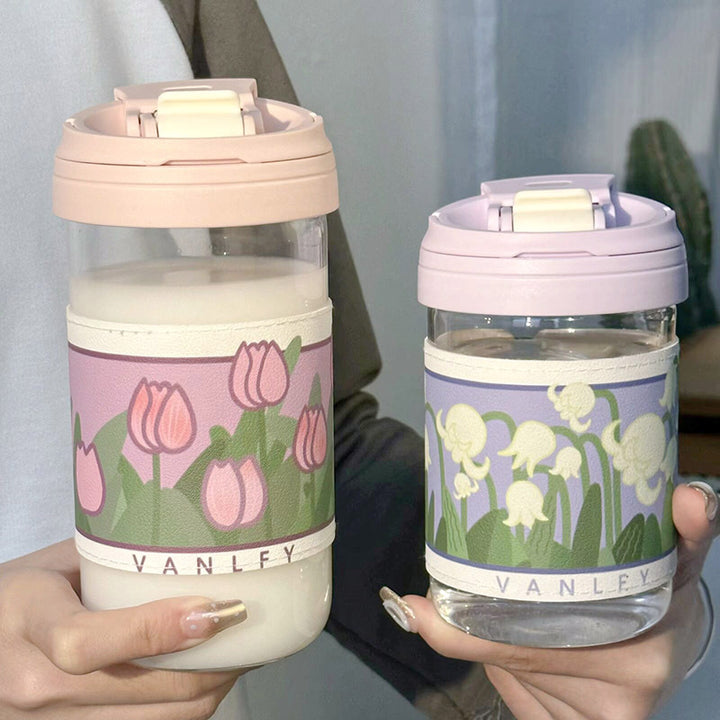 Damen Isoliertrinkbecher mit elegantem Blumenmuster Skanto