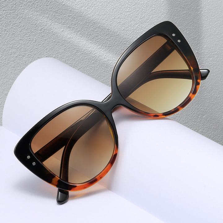 Damer glamorøs oversized solbrille med elegant gjennomsiktig ramme Skanto