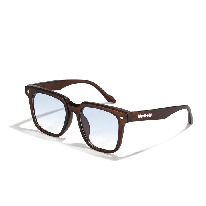 Dame modische firkantet solbrille med stilfullt skjoldpatt-design Skanto