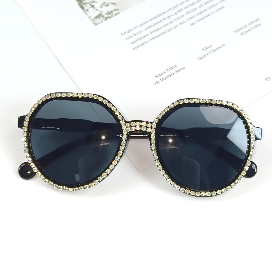 Dame Glitrende Oversized Solbriller Skanto