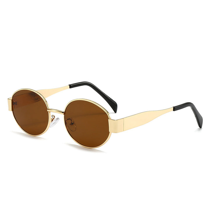 Dame motesik oval solbrille med unik ramme Skanto