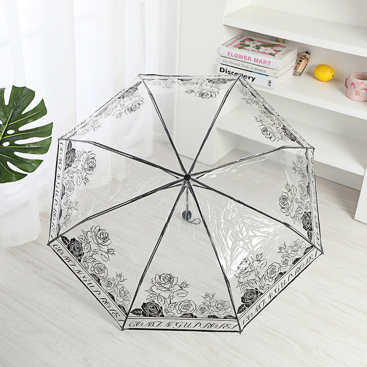 Damer elegant gjennomsiktig paraply med romantisk design Skanto