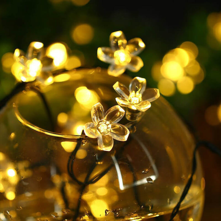 Skanto | LED Solar Sakura String Lights Vanntette Utendørs Fe Blomster Lys