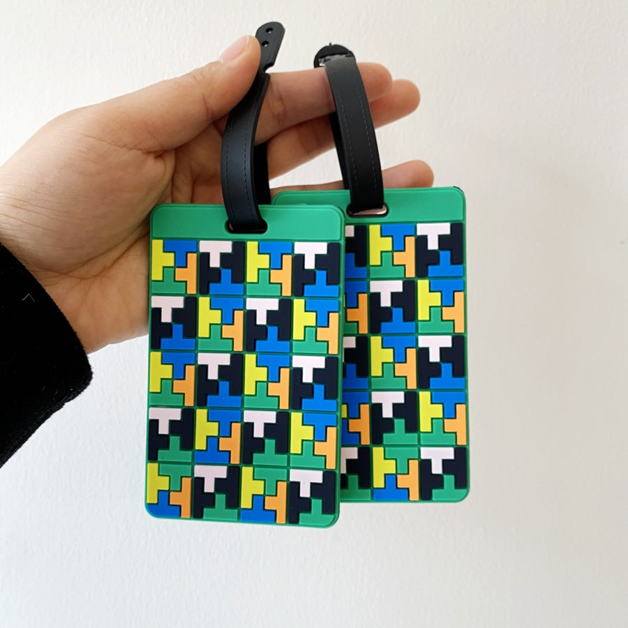 Vibrant Puzzle Pattern Bagasjelapp Skanto