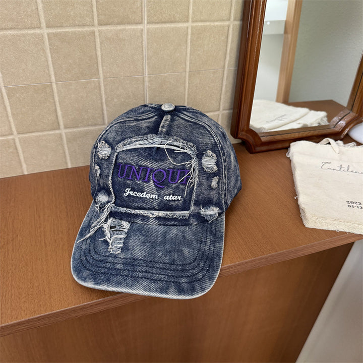 Herre Slitt Grafisk Denims Baseball Cap Skanto