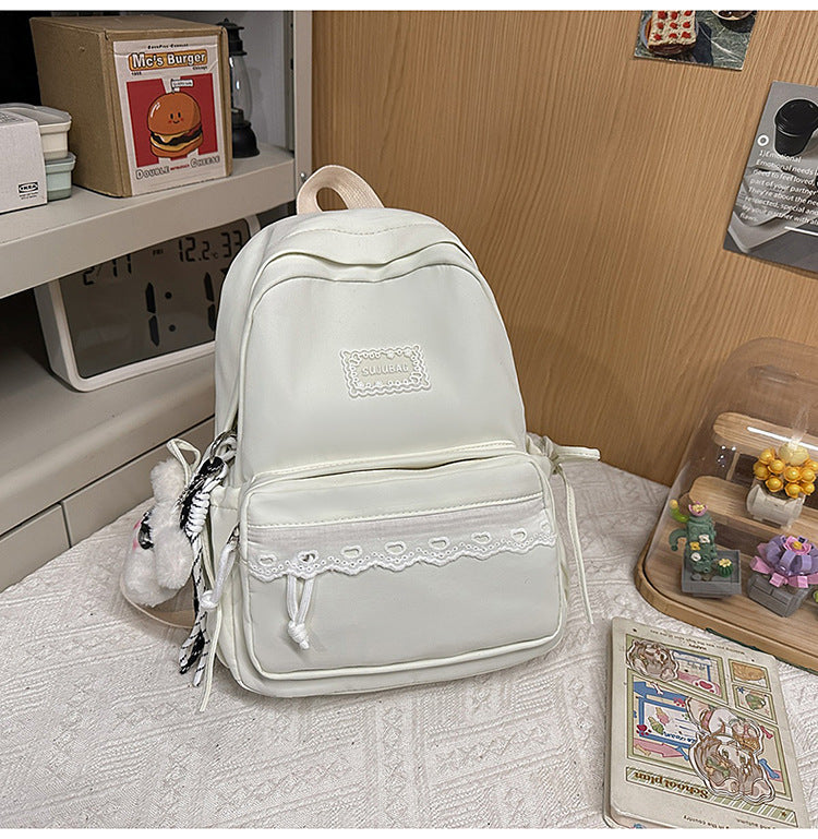 Cute brodert multi-lomme skole ryggsekk