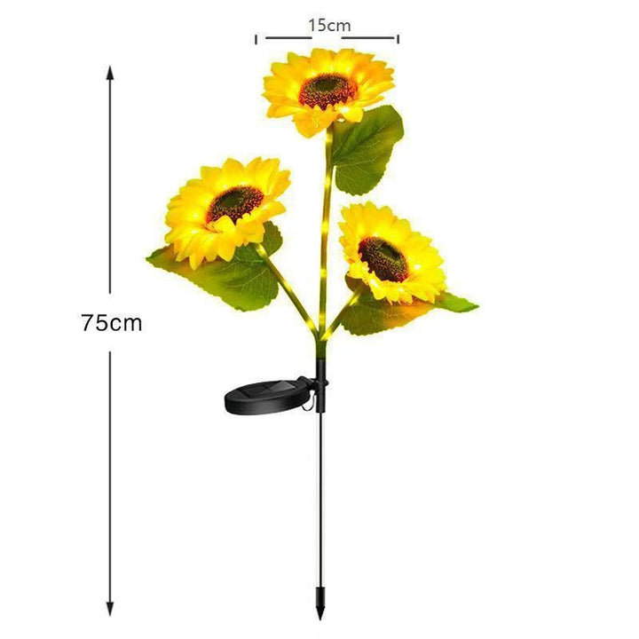 Solenergidrevne ute hage stake lys med realistiske solblomster og vanntett solkontroller Skanto