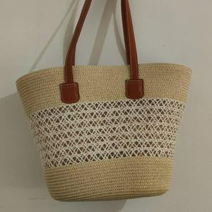Oversized Strandveske i Flettet Materiale Skanto
