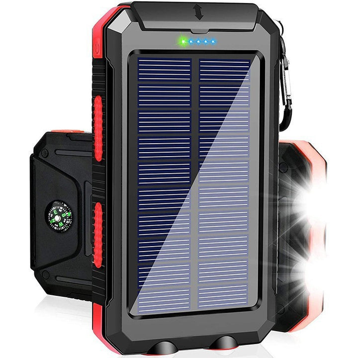Solar-lader med integrert kompass og LED-lommelykt Skanto