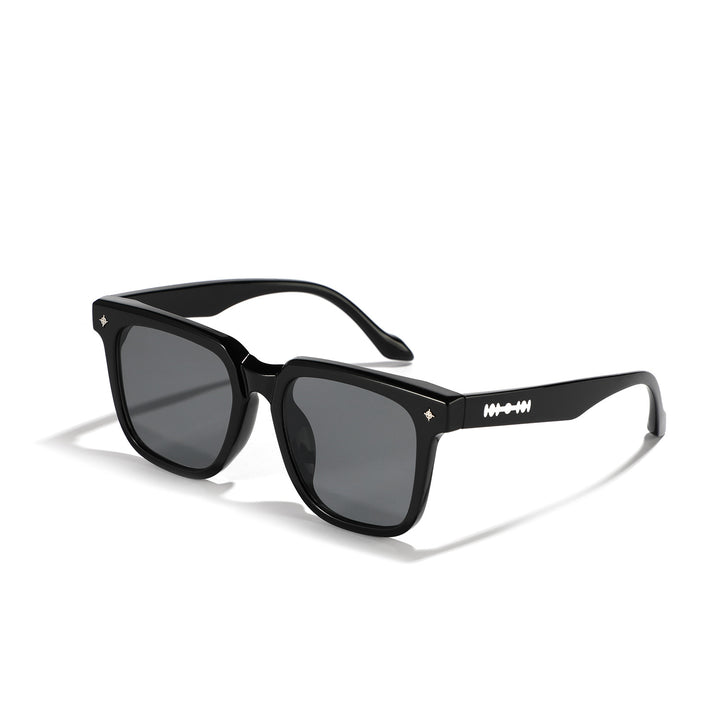 Dame modische firkantet solbrille med stilfullt skjoldpatt-design Skanto