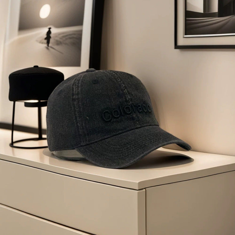 Kvinne Sprek Bomull Baseball Caps med Brodert Detalj Skanto