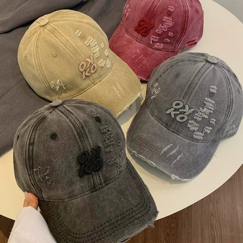 Kvinne Slitt Grafisk Brodert Baseball Caps Skanto