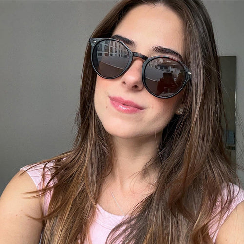 Dame Stilfull rund solbrille Skanto