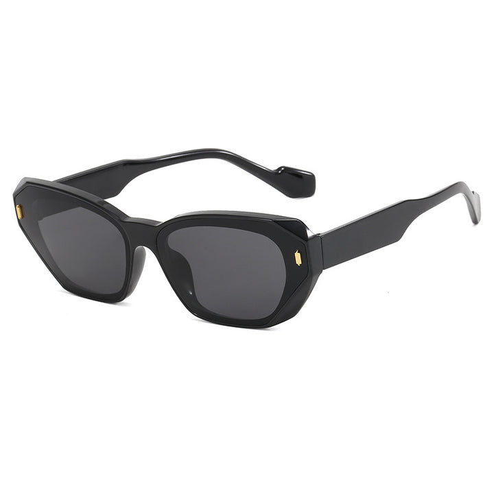 Dame geometrisk designer solbrille med markant ramme Skanto