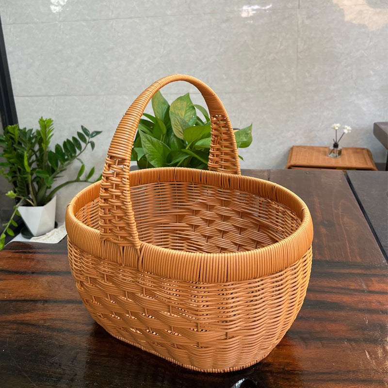 Damen Håndlaget Kurv med Elegant Håndtak Skanto