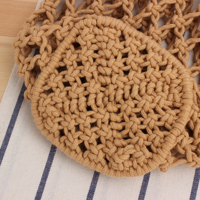 Handbag made of hand-knotted natural material with airy structure Skanto