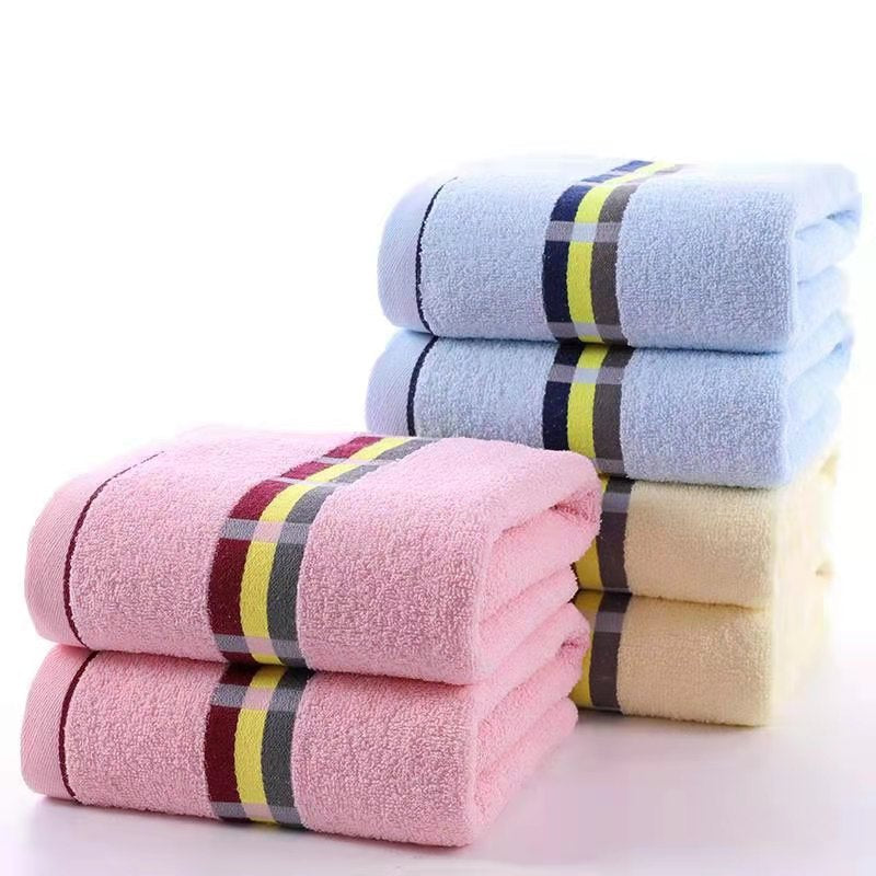 Dame Frotte Håndkle med elegant stripebård Skanto