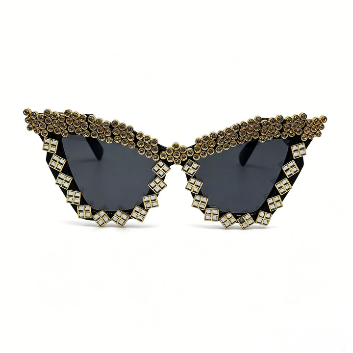 Dame designer-solbrille med glamorøs krystallprydet ramme Skanto