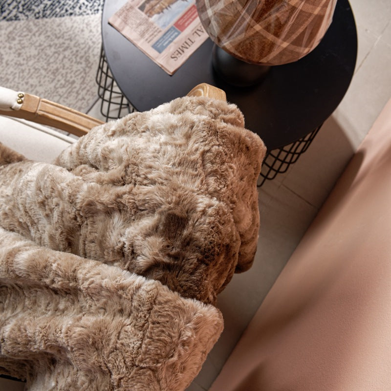 Dame luksuriøs koseteppe med fløyelslignende tekstur Skanto
