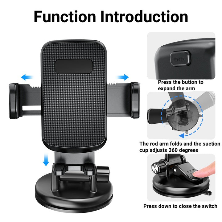 Unisex Bil-Smartphone-holder med 360-graders dreimekanisme Skanto