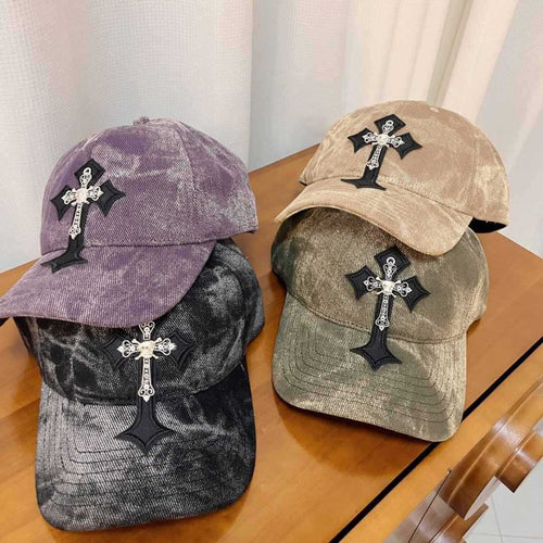 Herren Fløyelsbrodert Cross Baseball Cap Skanto