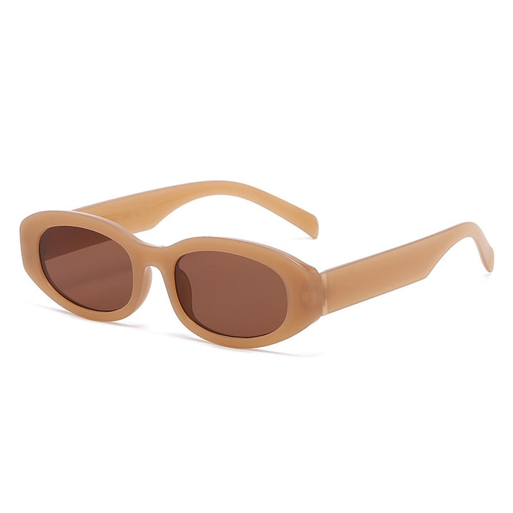 Dame modiske solbriller i minimalistisk ovaldesign Skanto