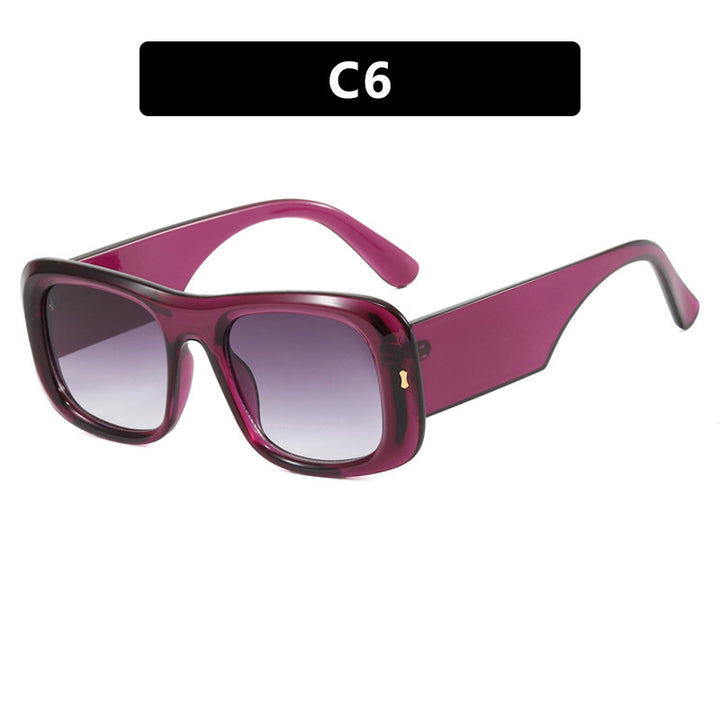 Dame oversized kvadratisk solbrille med bred ramme og polariserte linser Skanto