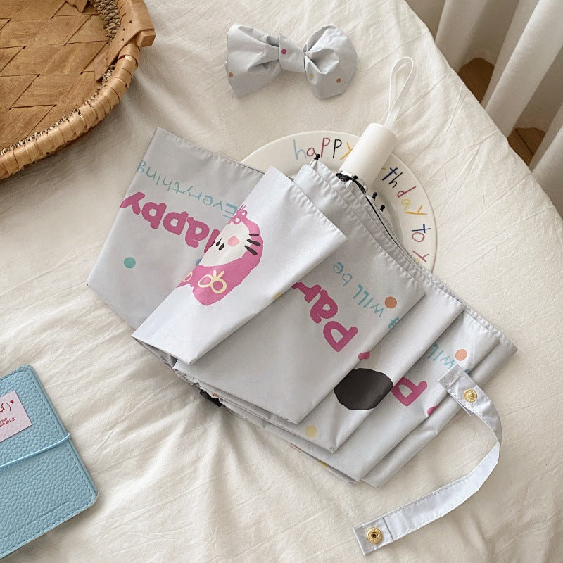 Dame Faltregnparaply med kreativt tegneserie-design Skanto