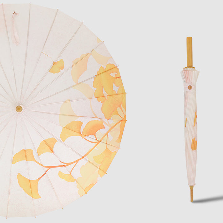 Kvinnens sammenleggbare solskjermparaply med kunstnerisk design Skanto