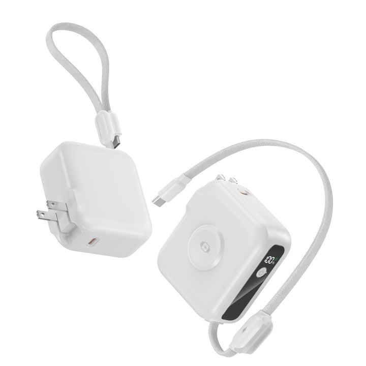 Kompakt Lader med Integrert Usb-C-Kabel og Digitalt Display Skanto