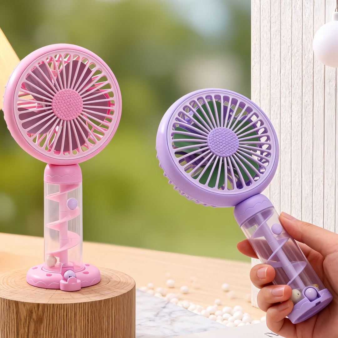 Kvinnlig bärbar mini-handsfläkt med USB-anslutning och flexibel lutning Skanto