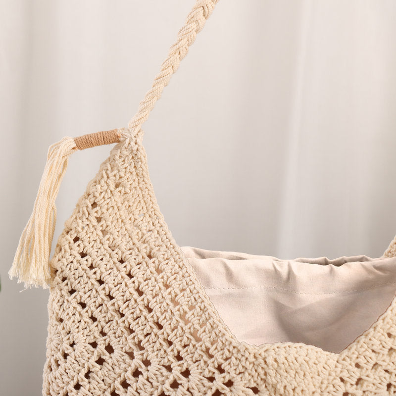 Håndlaget makramee shopper-veske Skanto