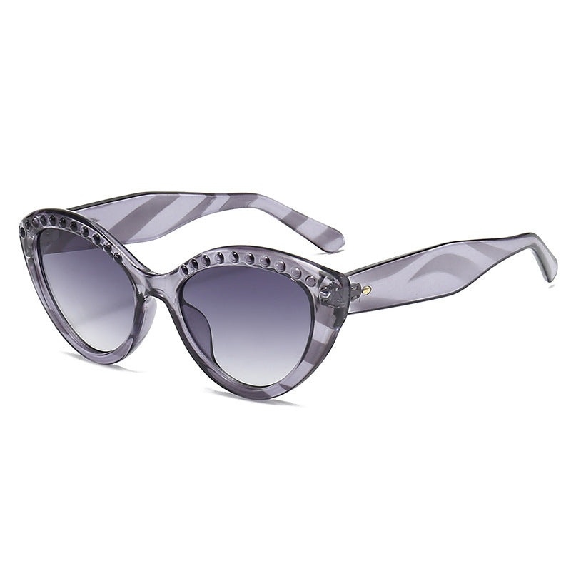 Dame Cat-Eye solbriller med glitrende detaljer Skanto