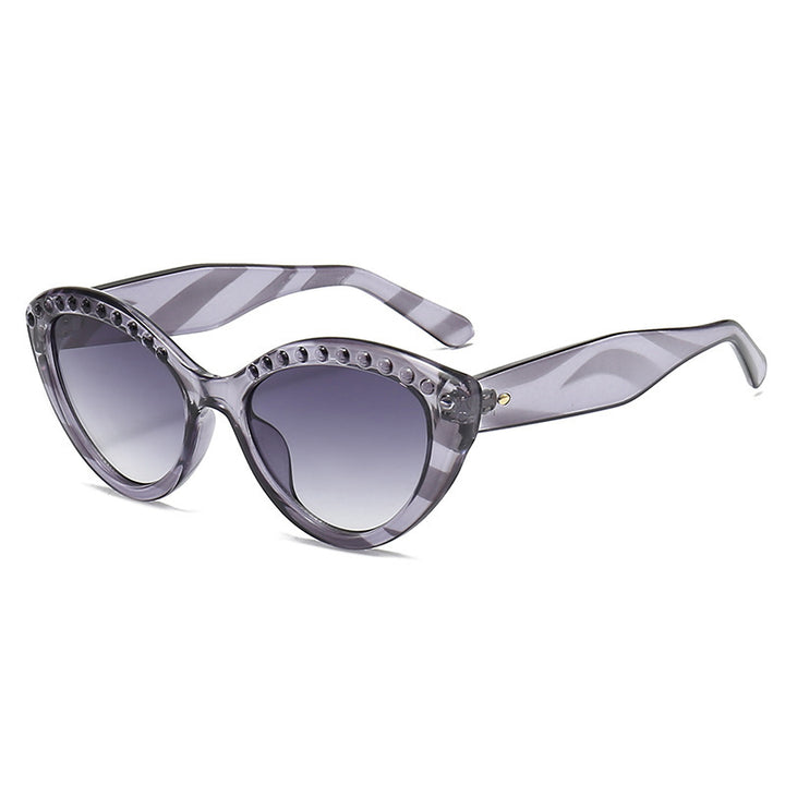 Dame Cat-Eye solbriller med glitrende detaljer Skanto