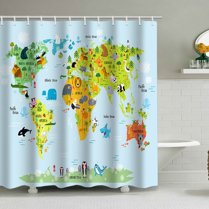 Vintage World Map Dusjforheng Skanto