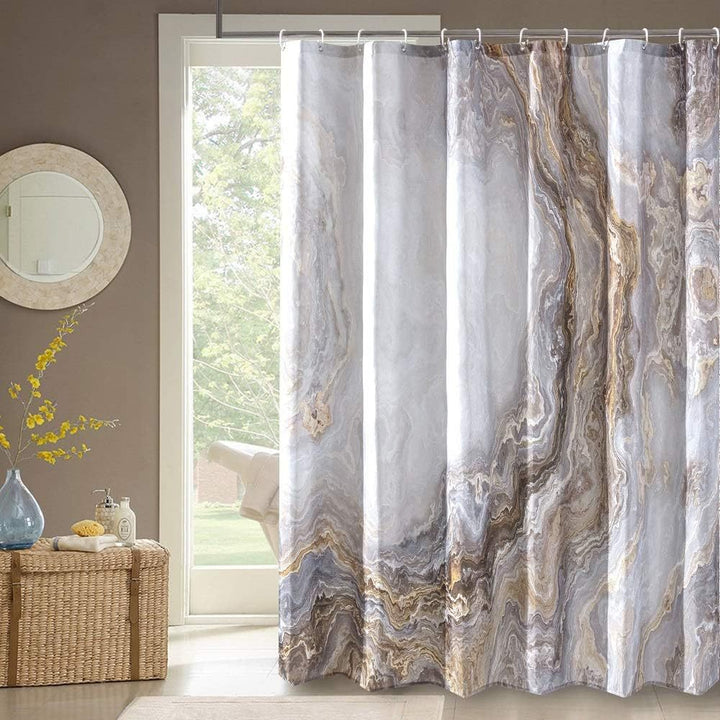 Kunstnerisk Marmorprint Dusjforheng Skanto