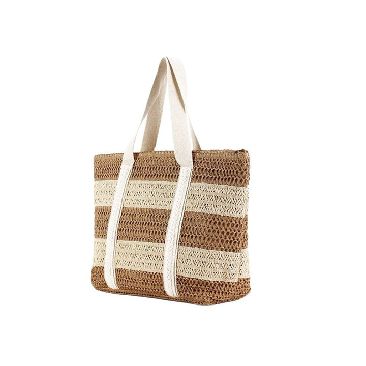 Håndlaget strandveske med markant stripedesign Skanto