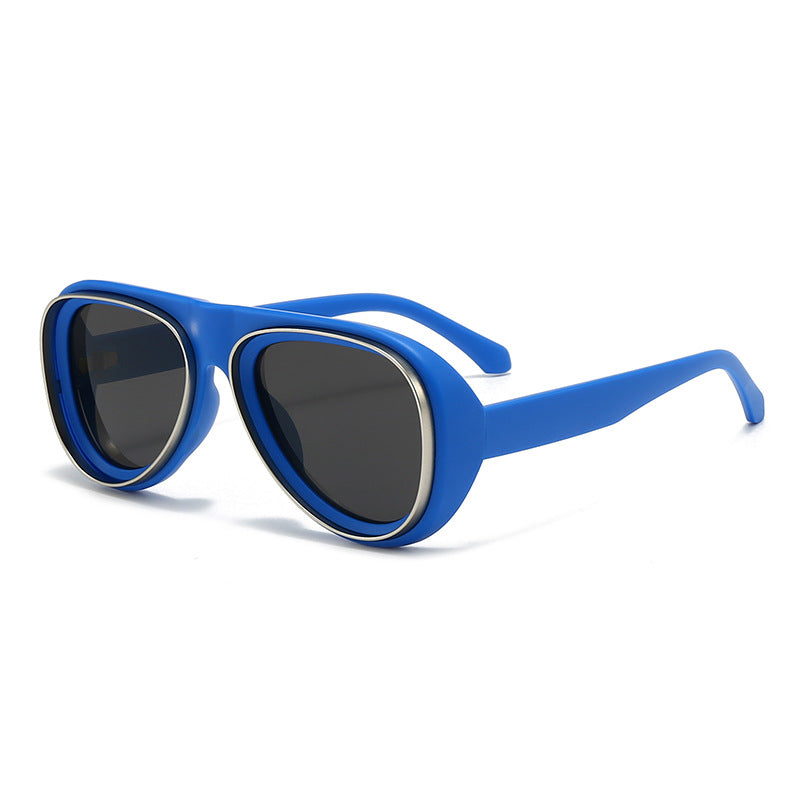 Dame mote retro-solbriller med bred ramme Skanto