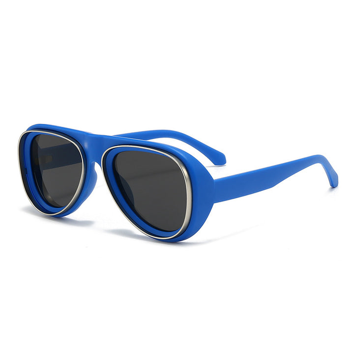 Dame mote retro-solbriller med bred ramme Skanto