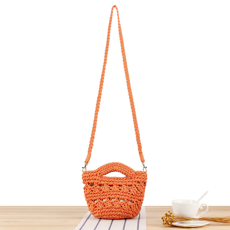 Lekker Makramee Crossbody Bag med Flettet Håndtak Skanto