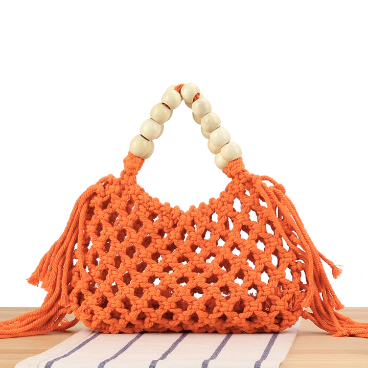 Macrame handbag with wooden handle Skanto