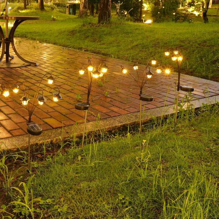 Dekorative Multi-Head Solhager Stake Lanterns Med Varm LED Skanto