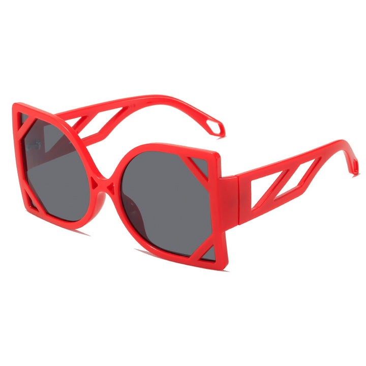 Dame geometrisk solbrille med eksklusiv design og UV-beskyttelse Skanto