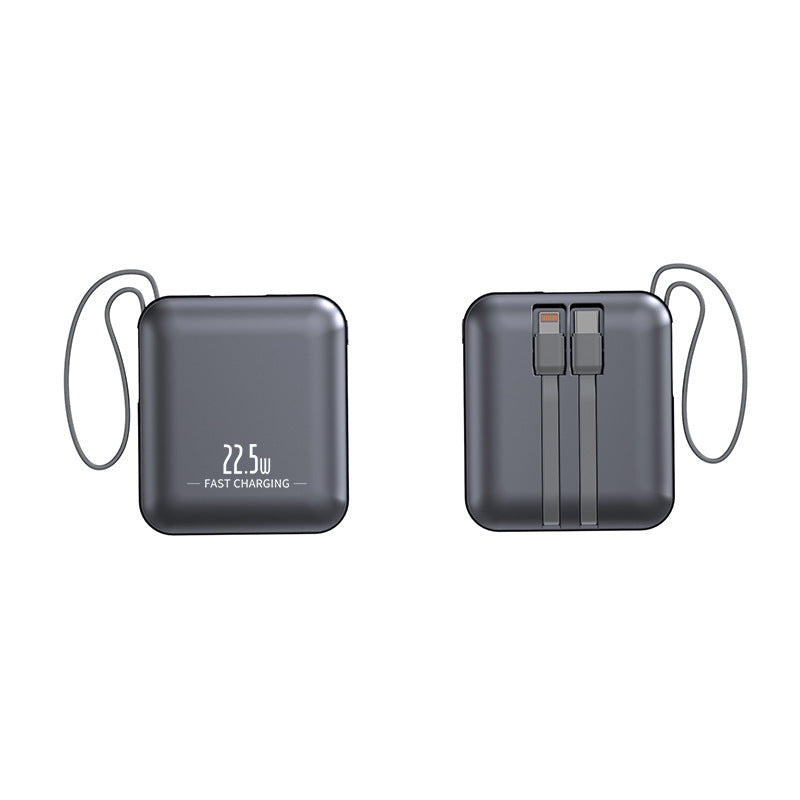 Bærbar Powerbank med hurtigladerfunksjon og integrert kablingssystem Skanto