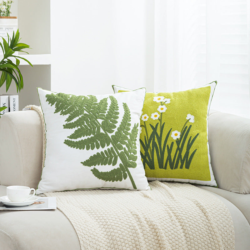 Women Decorative Cushion Cover with Fine Floral Embroidery Skanto