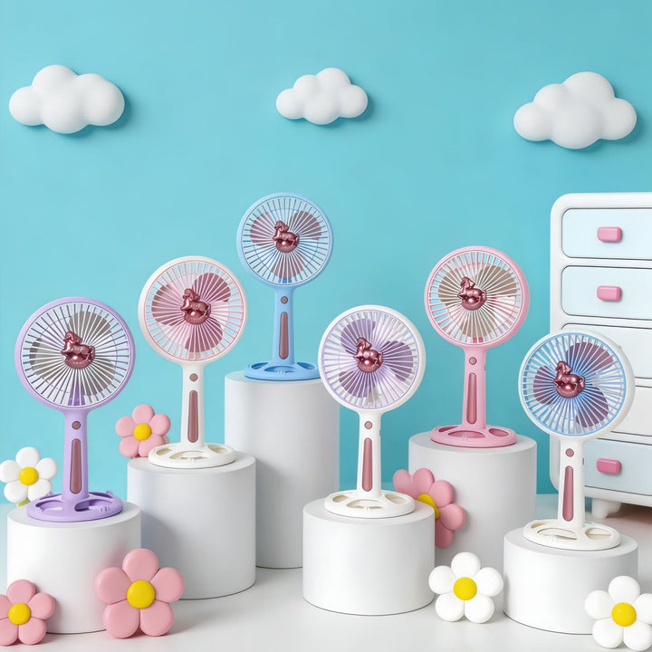 Dame Bærbar Mini-Ventilator med kreativt Dyredesign Skanto