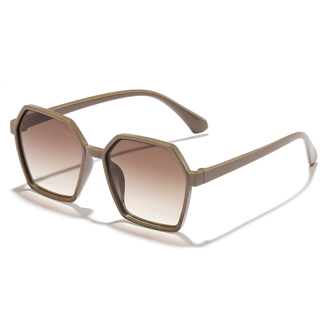 Dame elegant solbrille i moderne hexagon-design Skanto