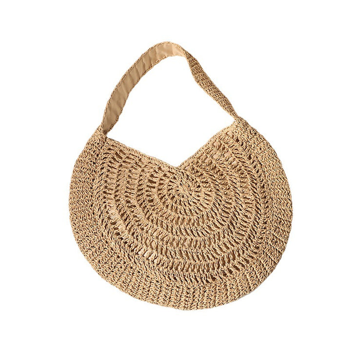 Heklet strandveske i kunstnerisk spiraldesign Skanto