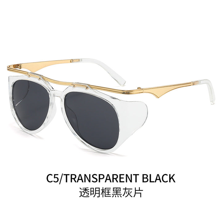 Dame Modis sport solbrille med oversized ramme og gull aksenter Skanto