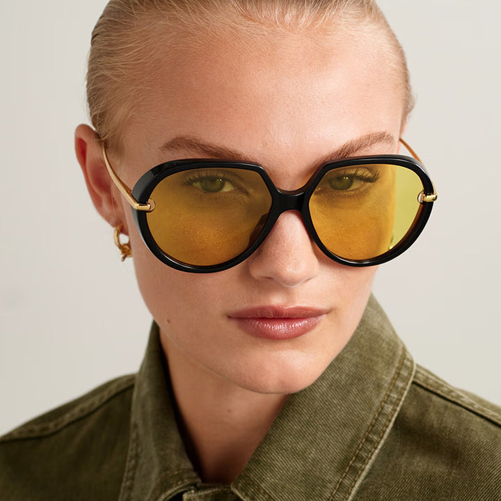 Dame Cat-Eye solbriller med blendefritt UV-beskyttelse og luksuriøs metallramme Skanto
